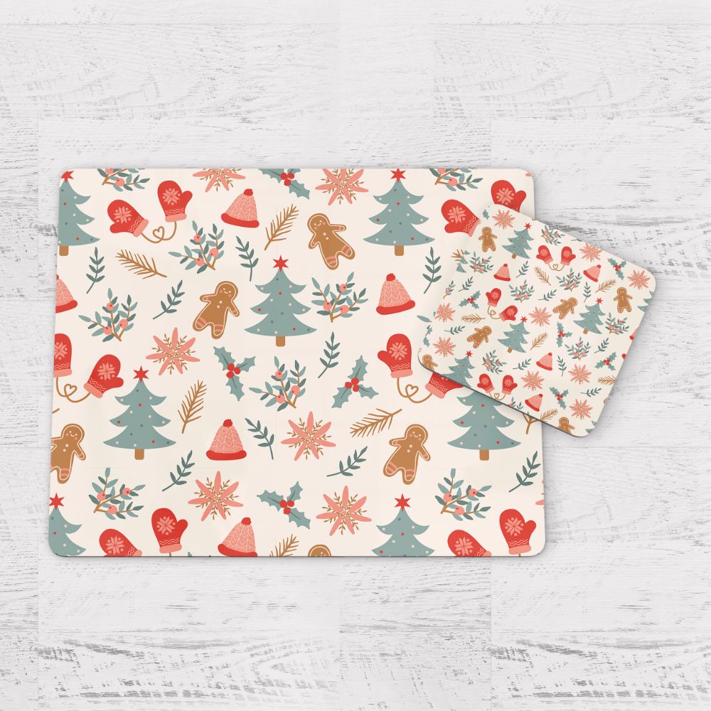 All Christmas Hardboard Placemats x 4