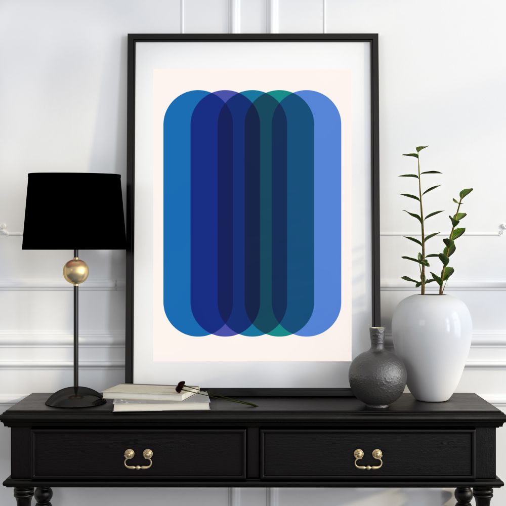 Shades Of Blue Wall Art Poster A1, A2, A3, A4 - Yililo