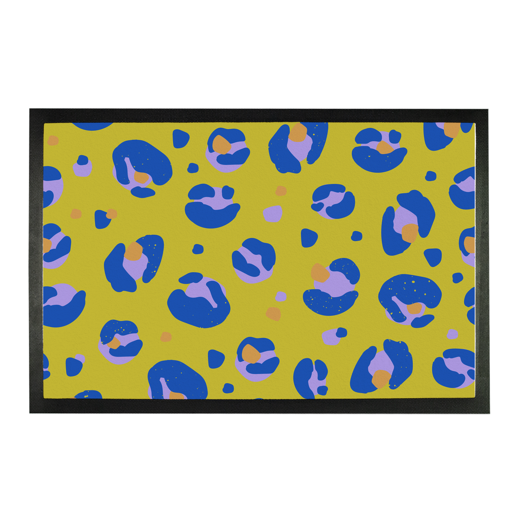 Green Blue Leopard Print Doormat - Yililo