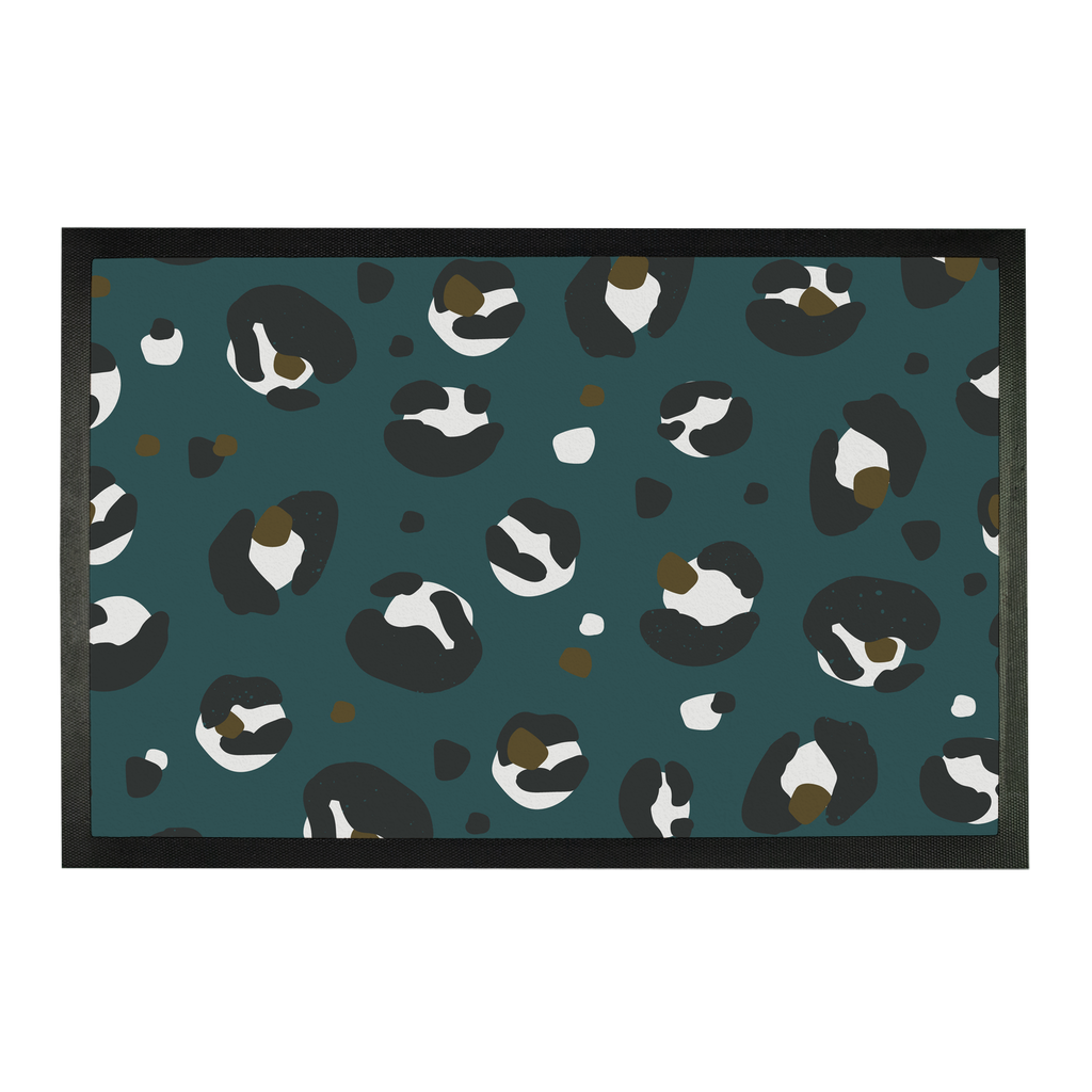 Green Leopard Print Doormat - Yililo