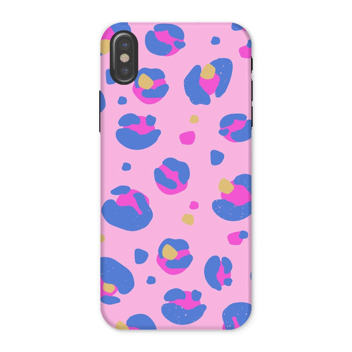 Pink Blue Leopard Print Tough Phone Apple Samsung Case - Yililo