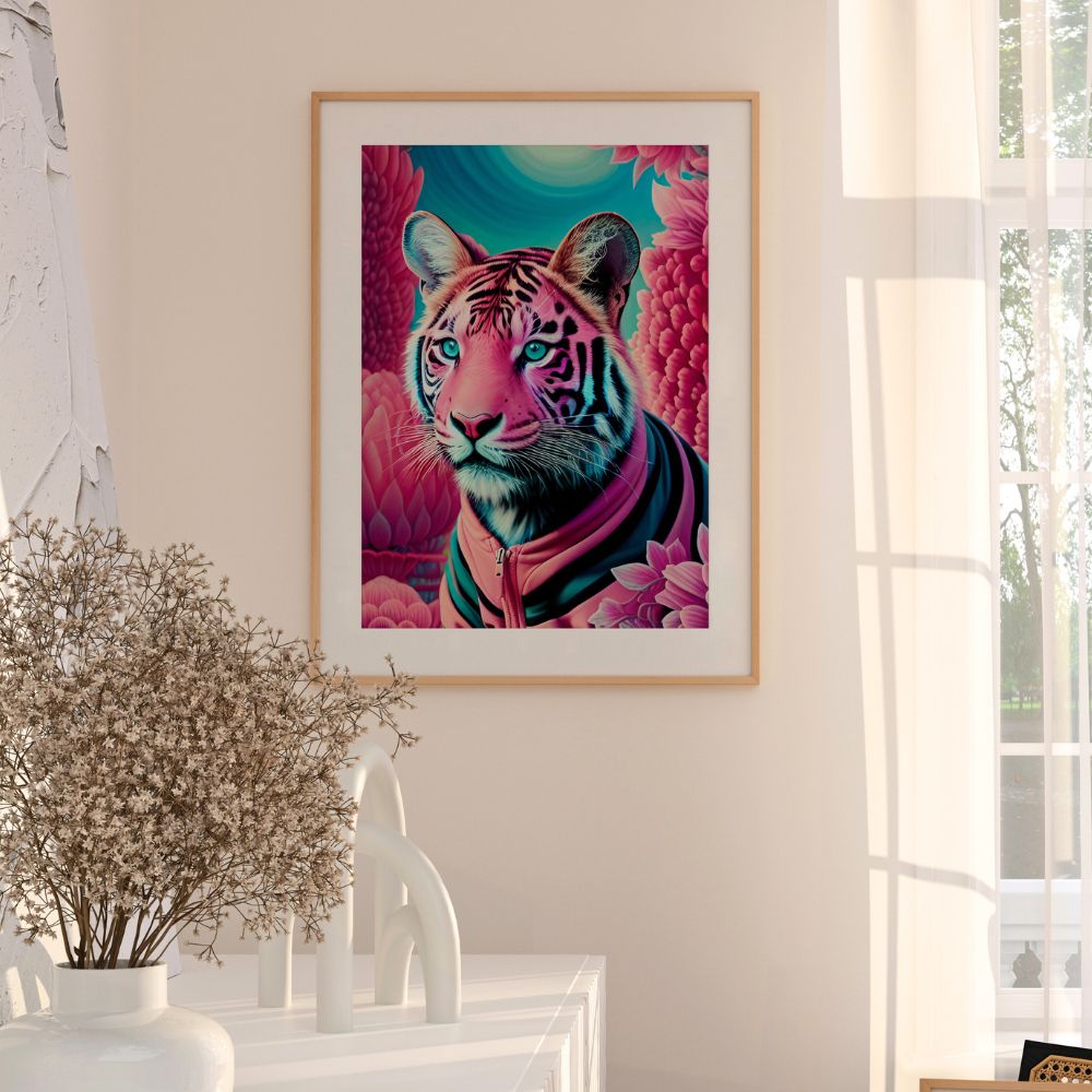The All Pink Tiger Fine Wall Art Print