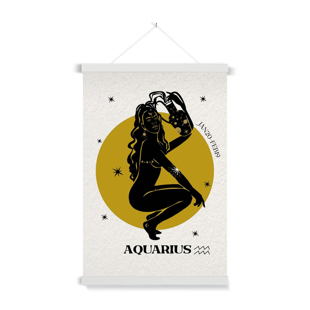 Aquarius Zodiac Art Print with Hanger - Yililo