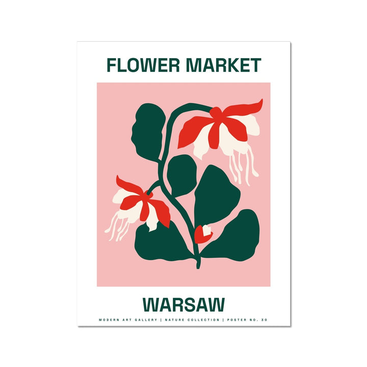 Abstraktes Wandkunst-Poster mit Warschauer Blumen