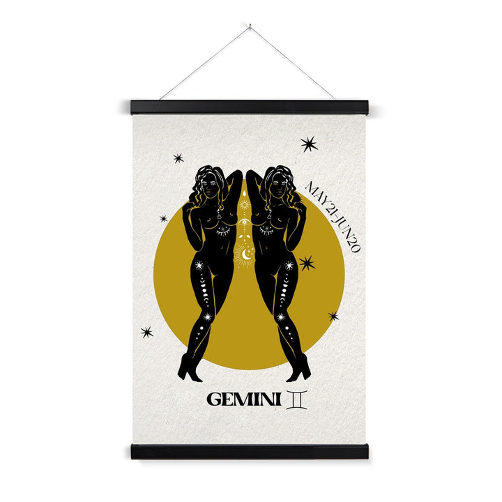 Gemini Zodiac Art Print with Hanger - Yililo