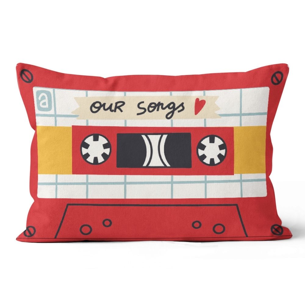 Red Love Songs Cassette Tape Retro Cushion Pillow - Yililo