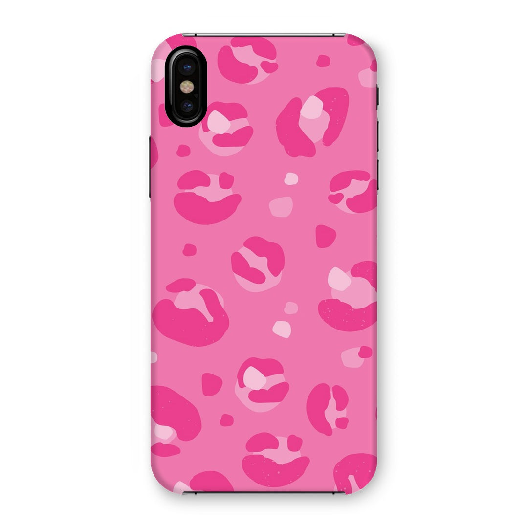 Bright Pink Leopard Print Snap Phone Apple Samsung Case - Yililo