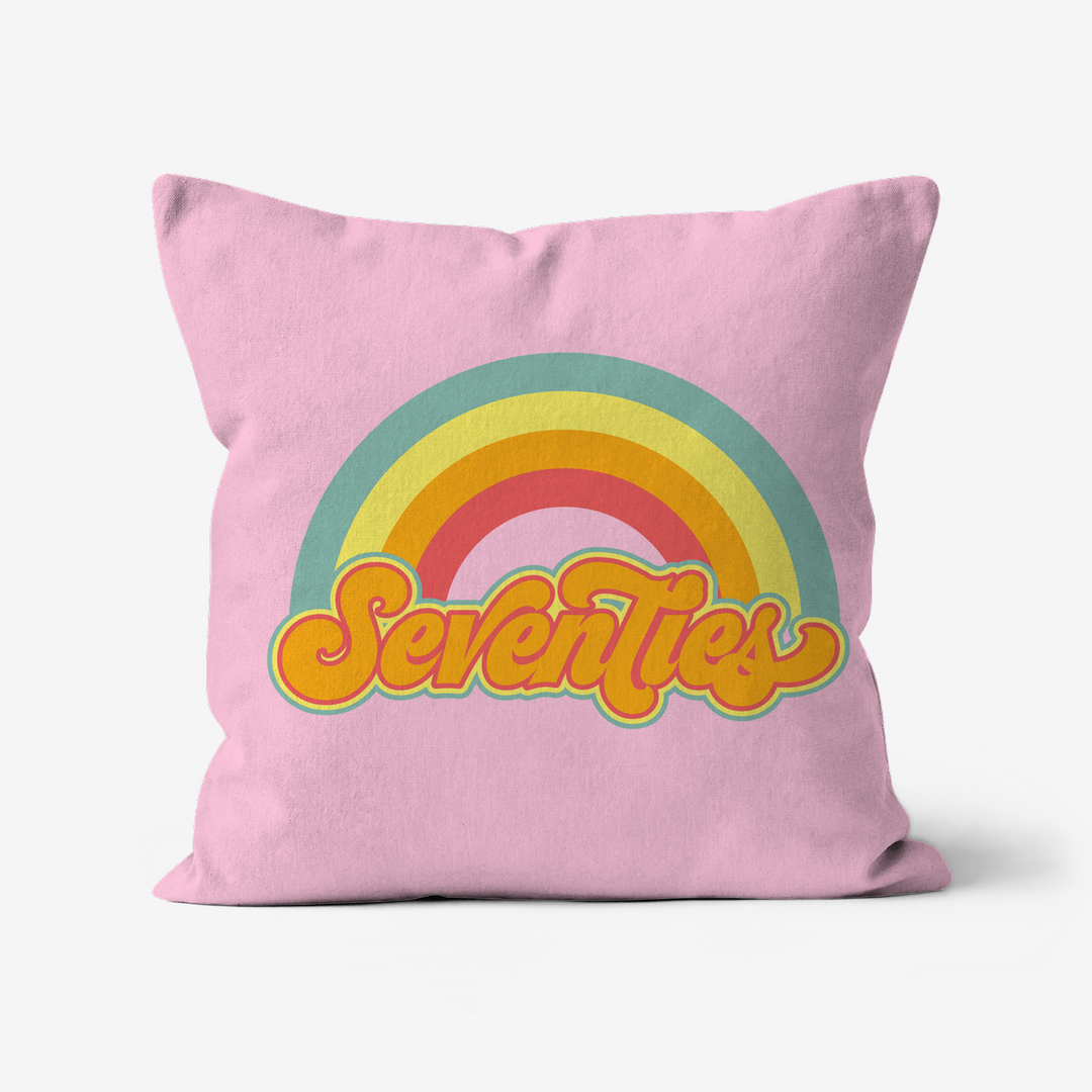 Pink Seventies Rainbow Cushion Sofa Pillow