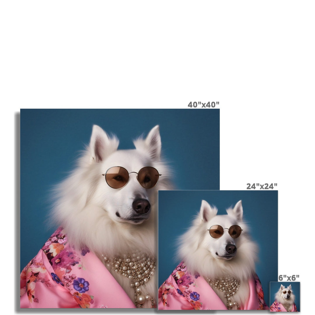 Funny Cool Dog in clothing Wall Square Art Poster
