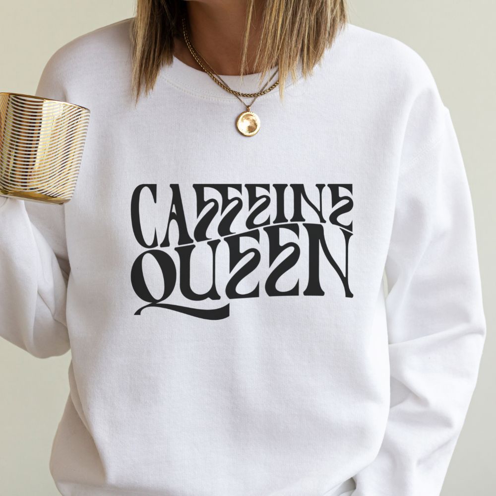 Caffeine Queen Colourful Adult Crew Neck Jumper - Yililo