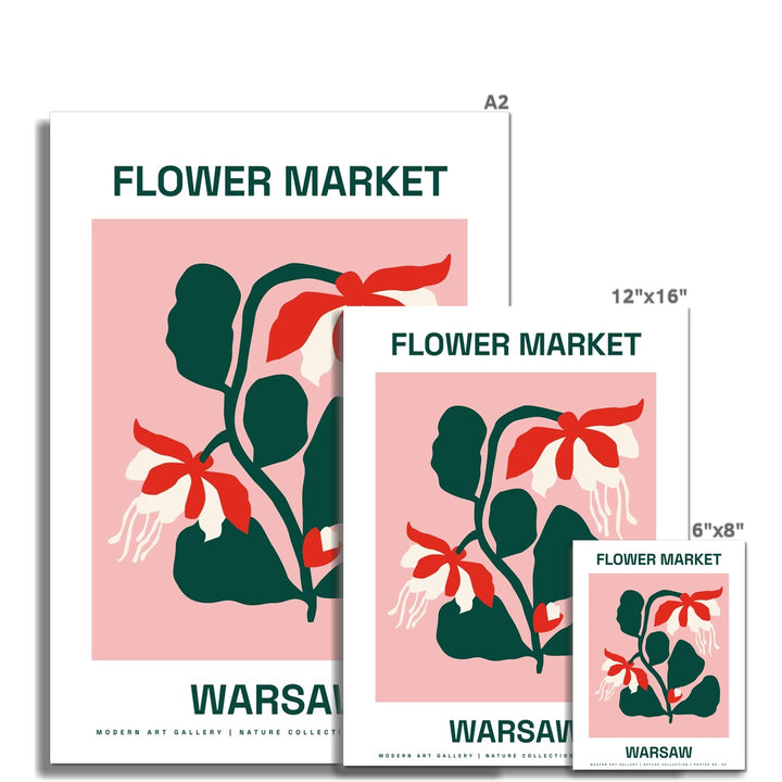 Abstraktes Wandkunst-Poster mit Warschauer Blumen