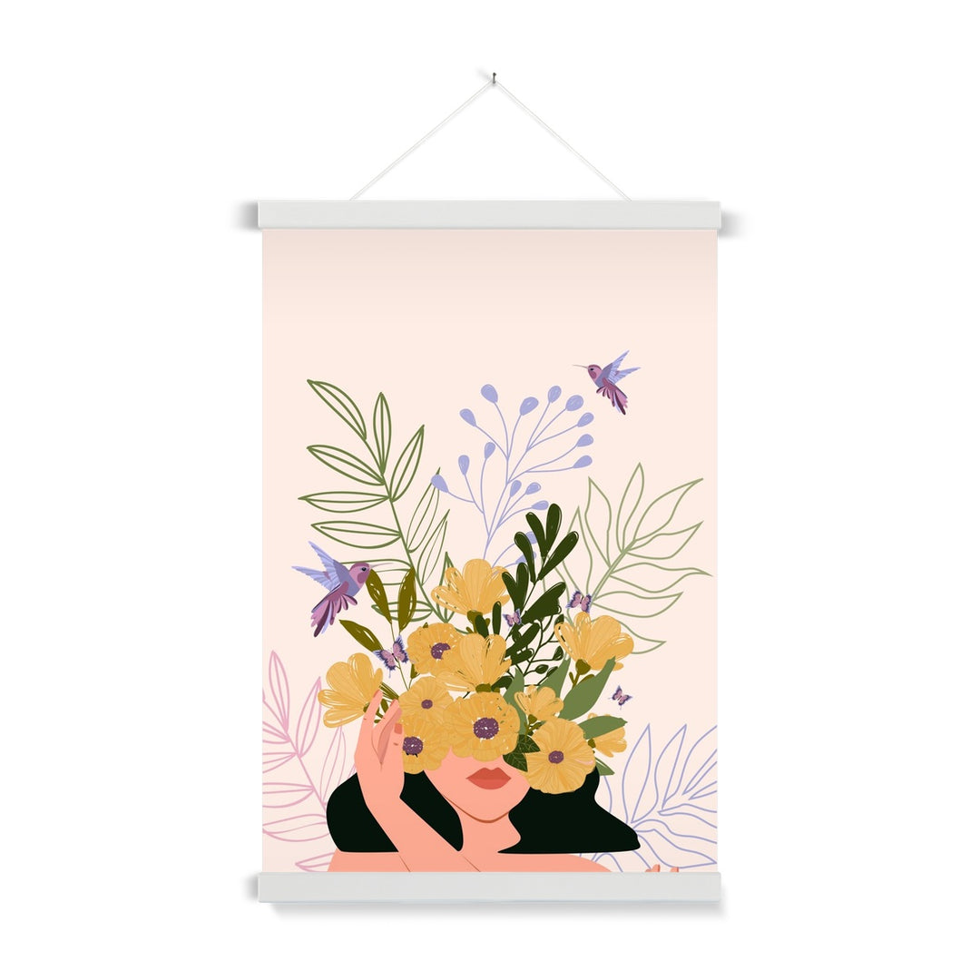 Wall Art Flower Head Print with Hanger - Yililo
