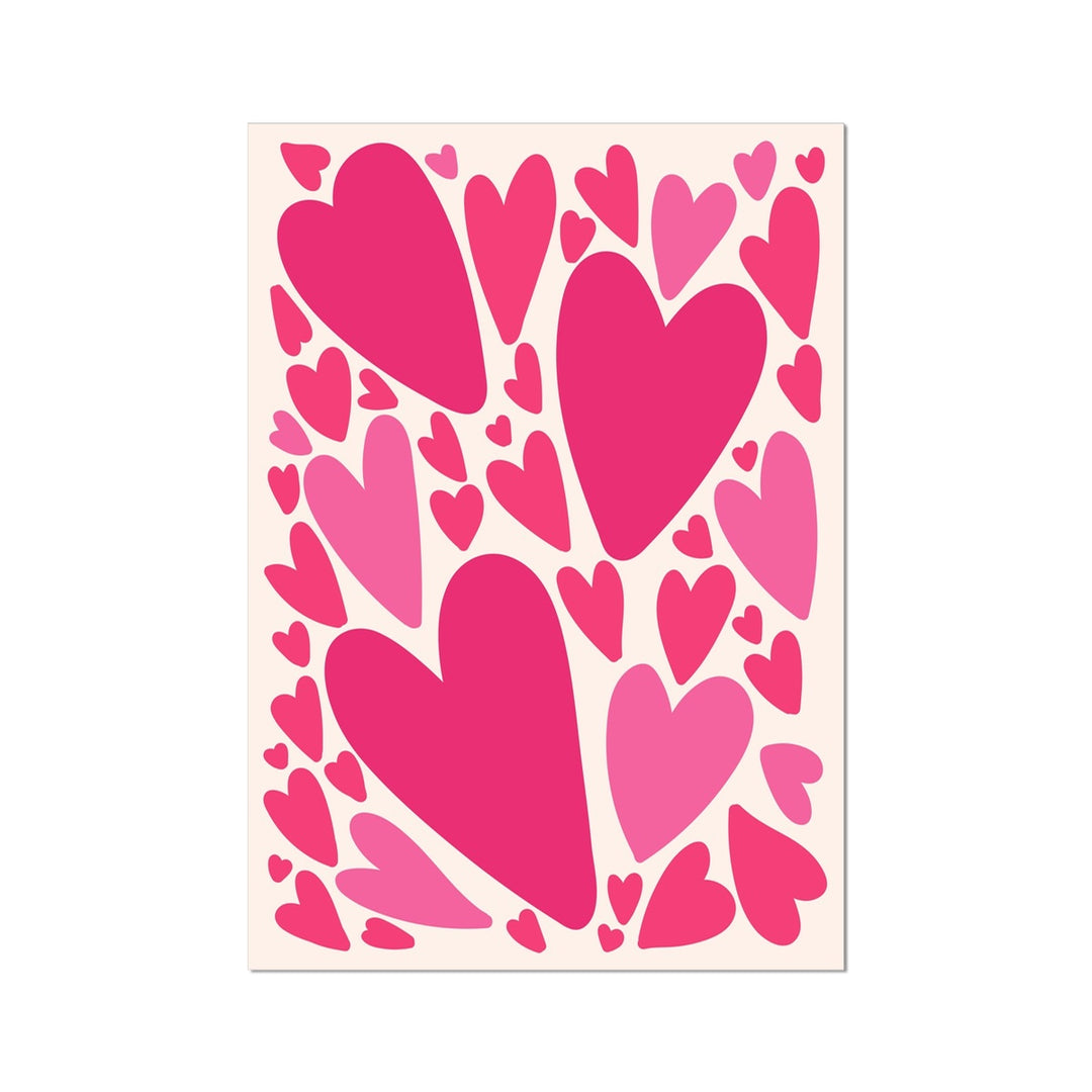 All Pink Hearts Wall Art Poster - Yililo