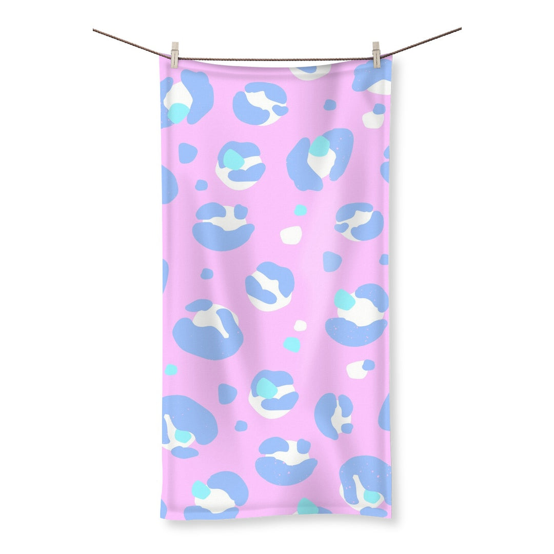 Bath Hand Towel Lilac Leopard Print - Yililo