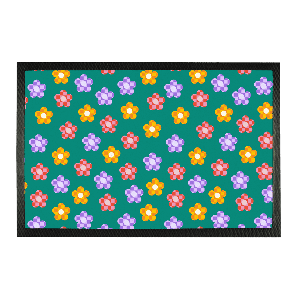 90s Green Flower Doormat - Yililo