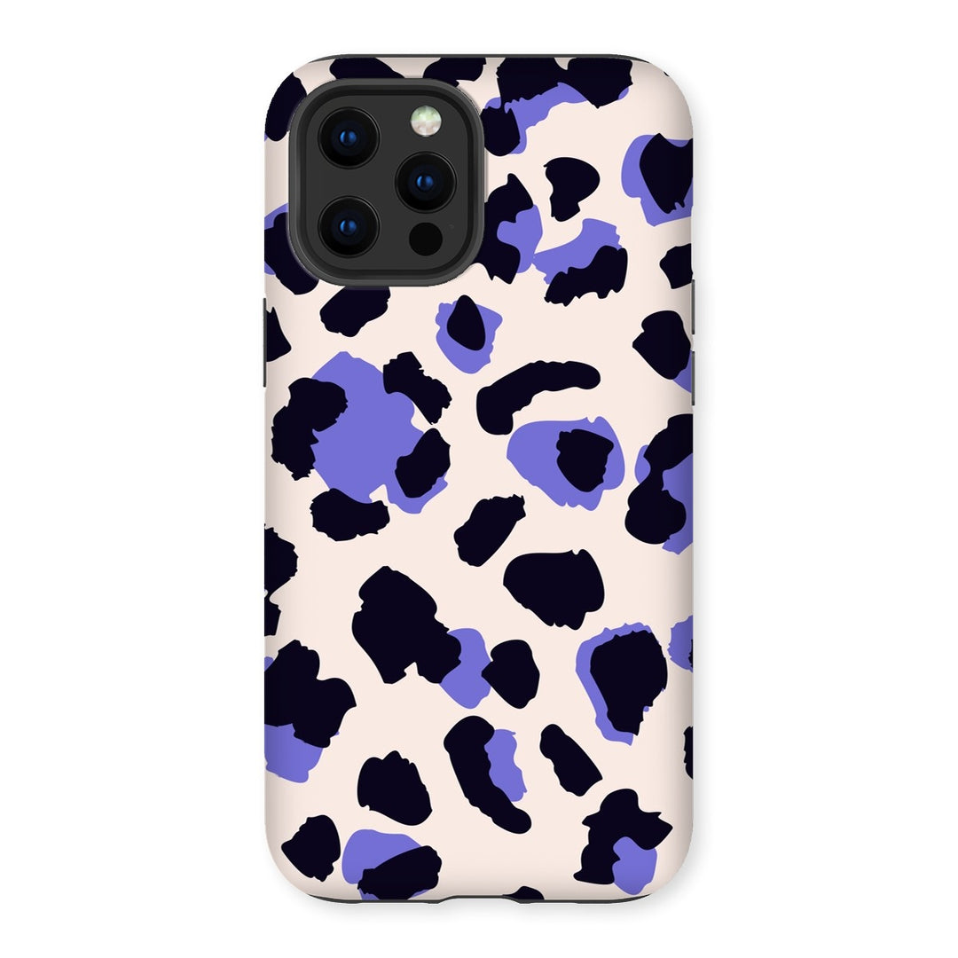 Cream Purple Leopard Print Tough Phone Apple Samsung Case - Yililo