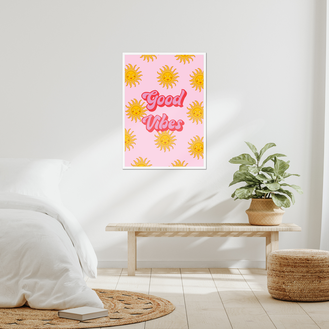 90s Pink Good Vibes Wall Art Poster - Yililo