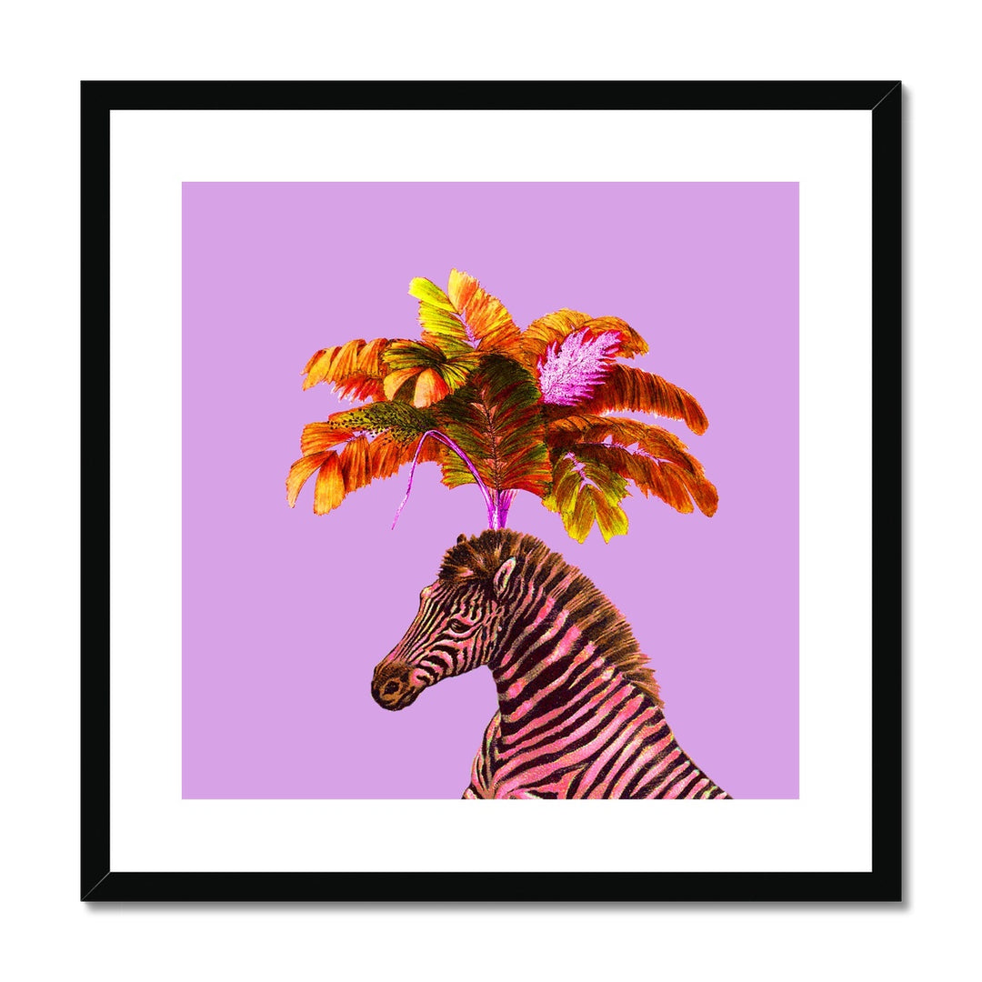 Purple Lilac Zebra Framed & Mounted Art Print - Yililo