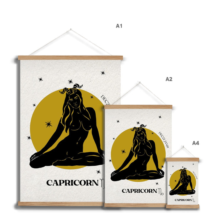 Capricorn Zodiac Art Print with Hanger - Yililo