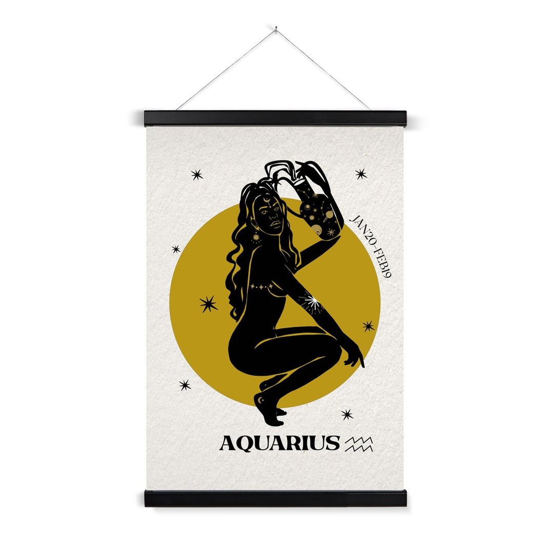 Aquarius Zodiac Art Print with Hanger - Yililo