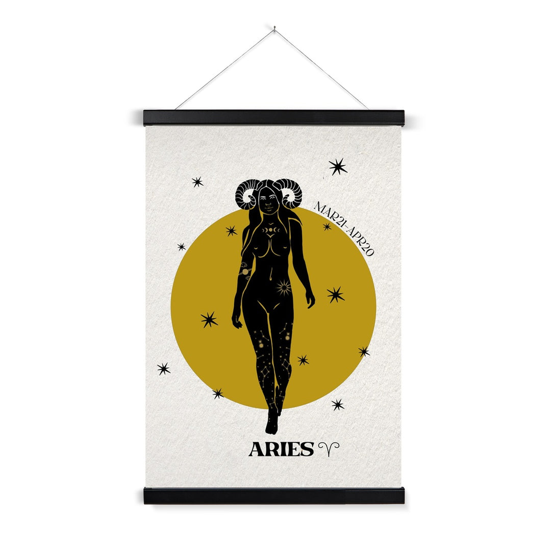 Aries Zodiac Art Print with Hanger - Yililo