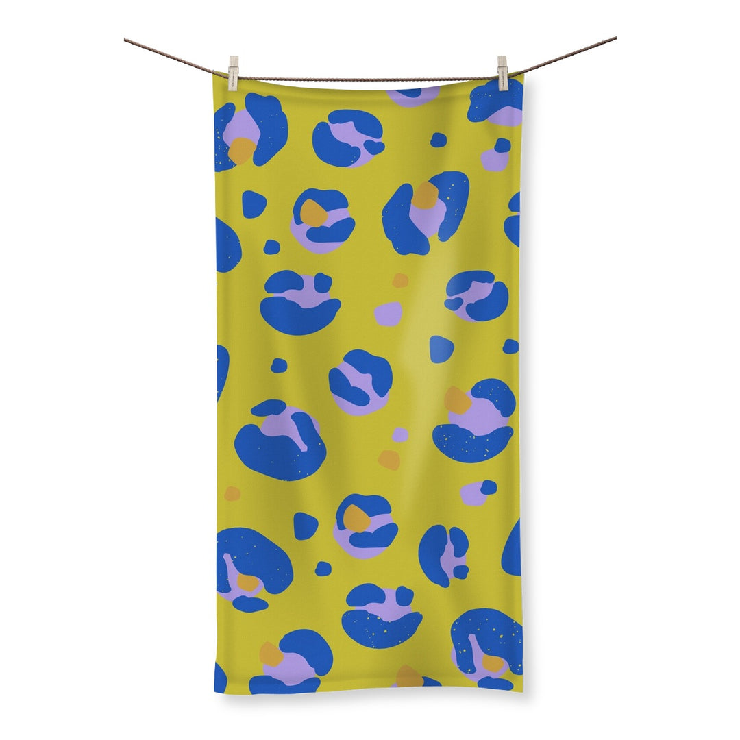 Bath Hand Towel Green Leopard Print - Yililo