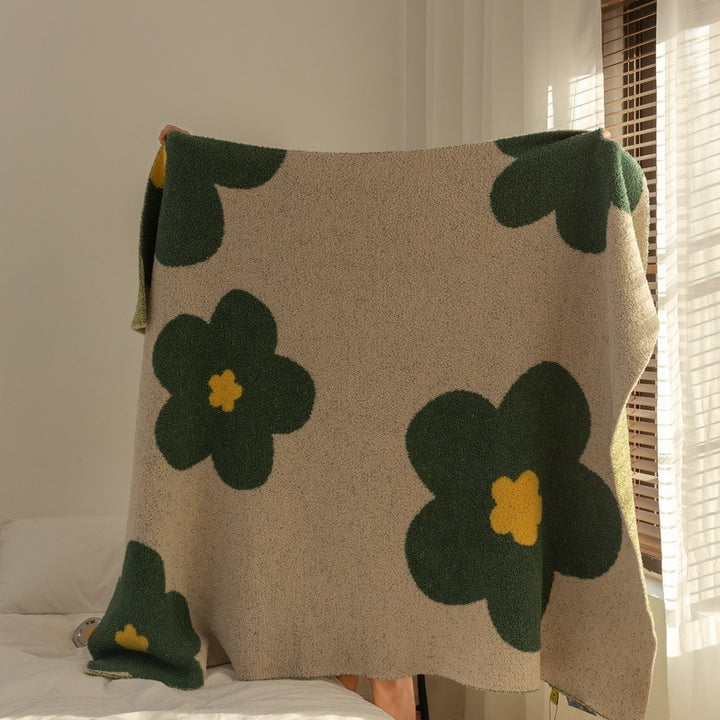 Big Flower Woven Throw Blanket - Yililo