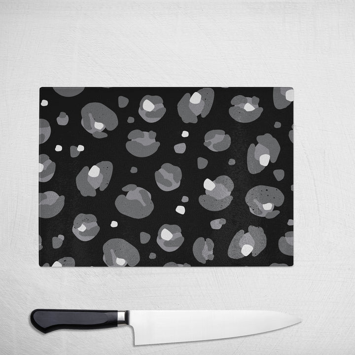 Black Leopard Print Colourful Chopping Board