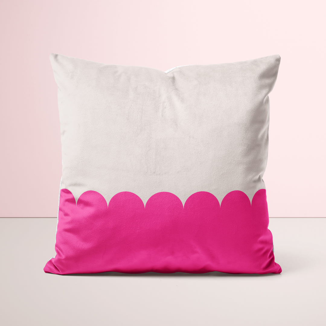 Bright Pink Scallop Cushion Sofa Pillow - Yililo