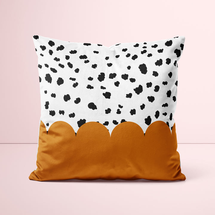 Brown Spotted Scallop Cushion Sofa Pillow