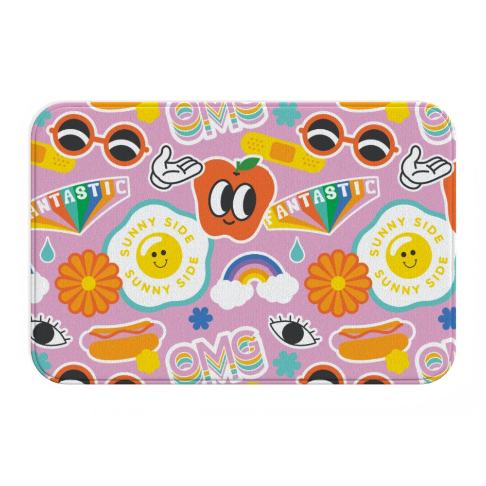 Colourful OMG Microfibre Bath Mat - Yililo