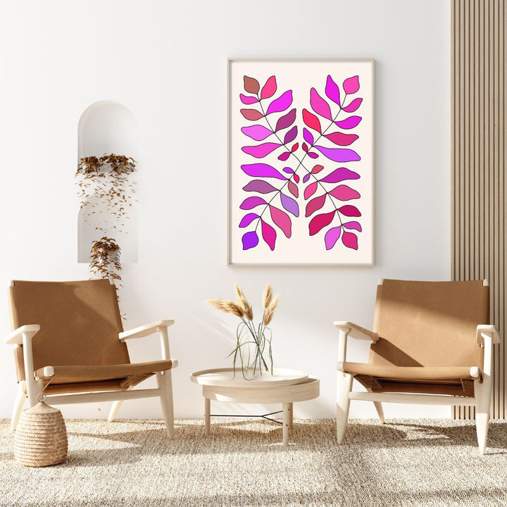 Fuschia Leaves Wall Art Poster A1, A2, A3, A4 - Yililo