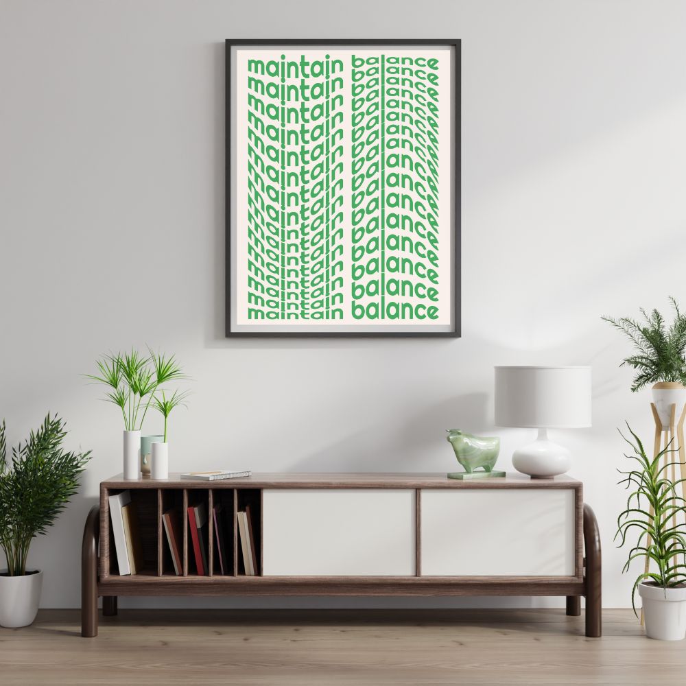 Green Balance Wall Art Poster A1, A2, A3, A4 - Yililo