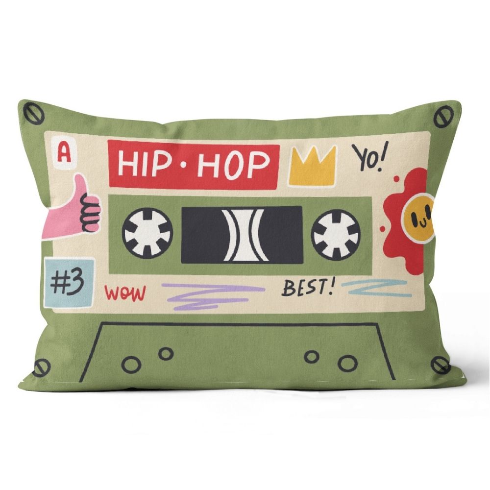 Green Hip Hop Cassette Tape Retro Cushion - Yililo