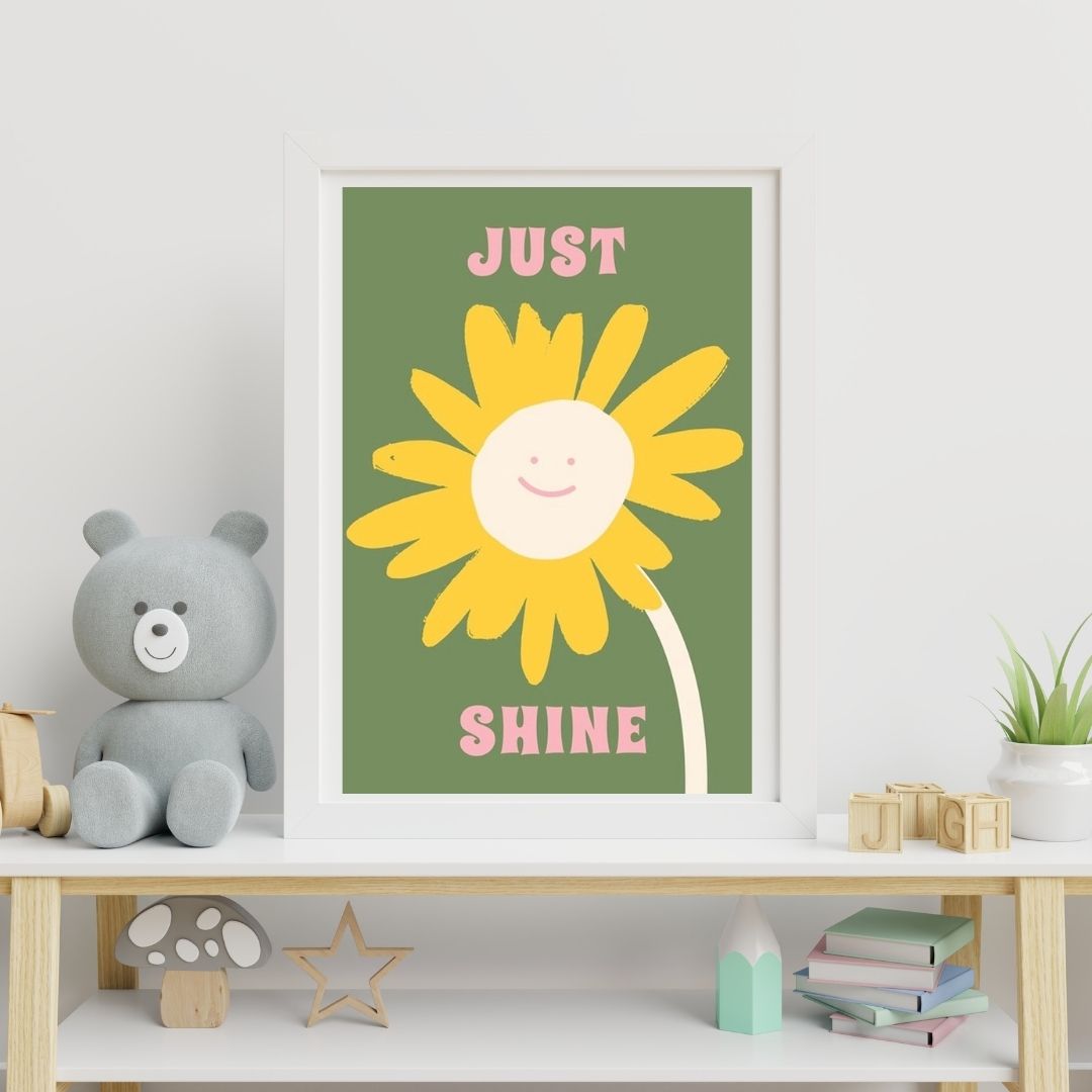 Green Just Shine Wall Art Poster - Yililo