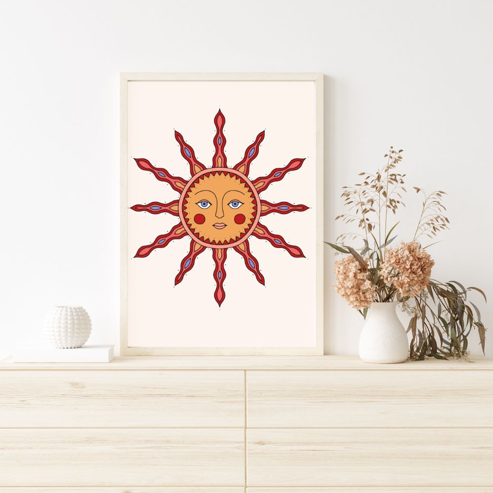 Jewel Sun Wall Art Poster A1, A2, A3, A4 - Yililo