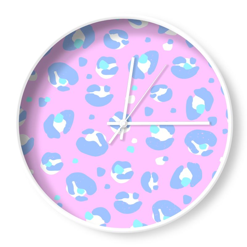 Lilac Leopard Print Wall Clock - Yililo