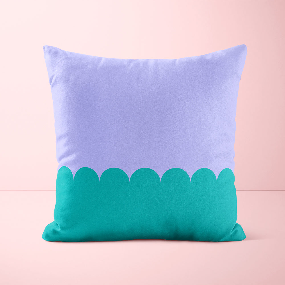 Lilac Teal Scallop Cushion Sofa Pillow - Yililo