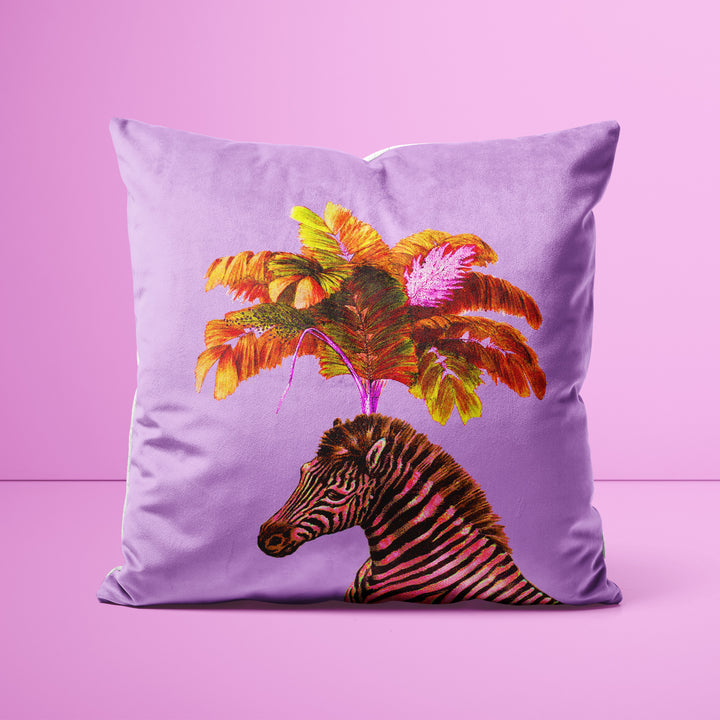 Lilac Zebra Plume Cushion - Yililo