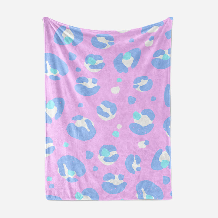 Lilac Leopard Print Fleece Blanket - Yililo