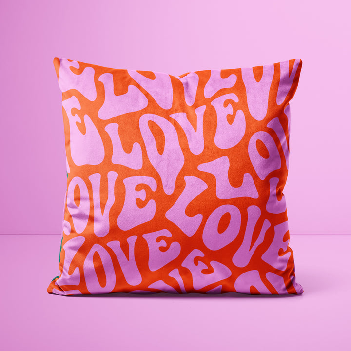 Lilac And Red Love Sofa Cushion - Yililo