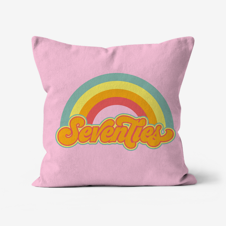 Pink Seventies Rainbow Cushion Sofa Pillow - Yililo