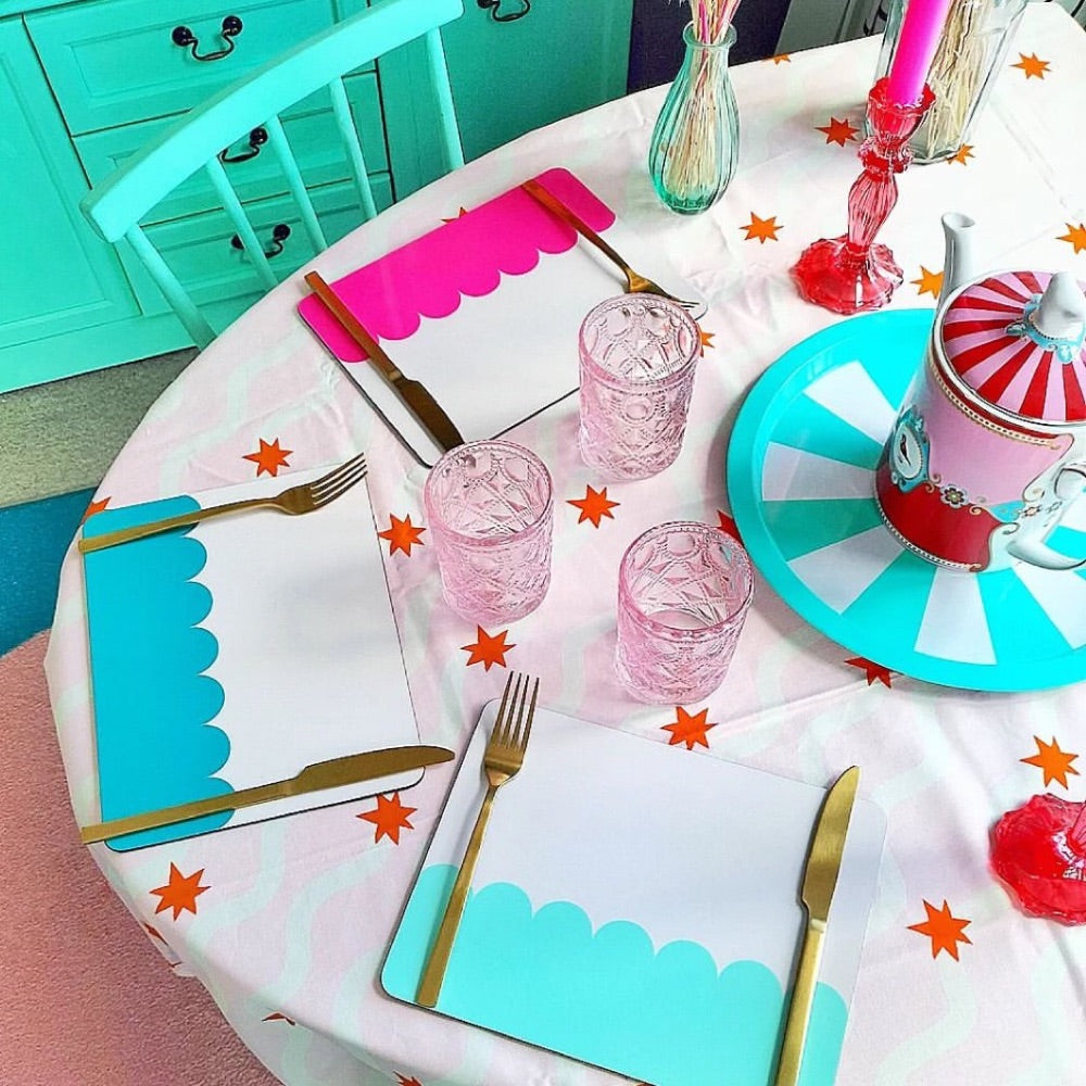 Colourful Scallop Glass Placemats