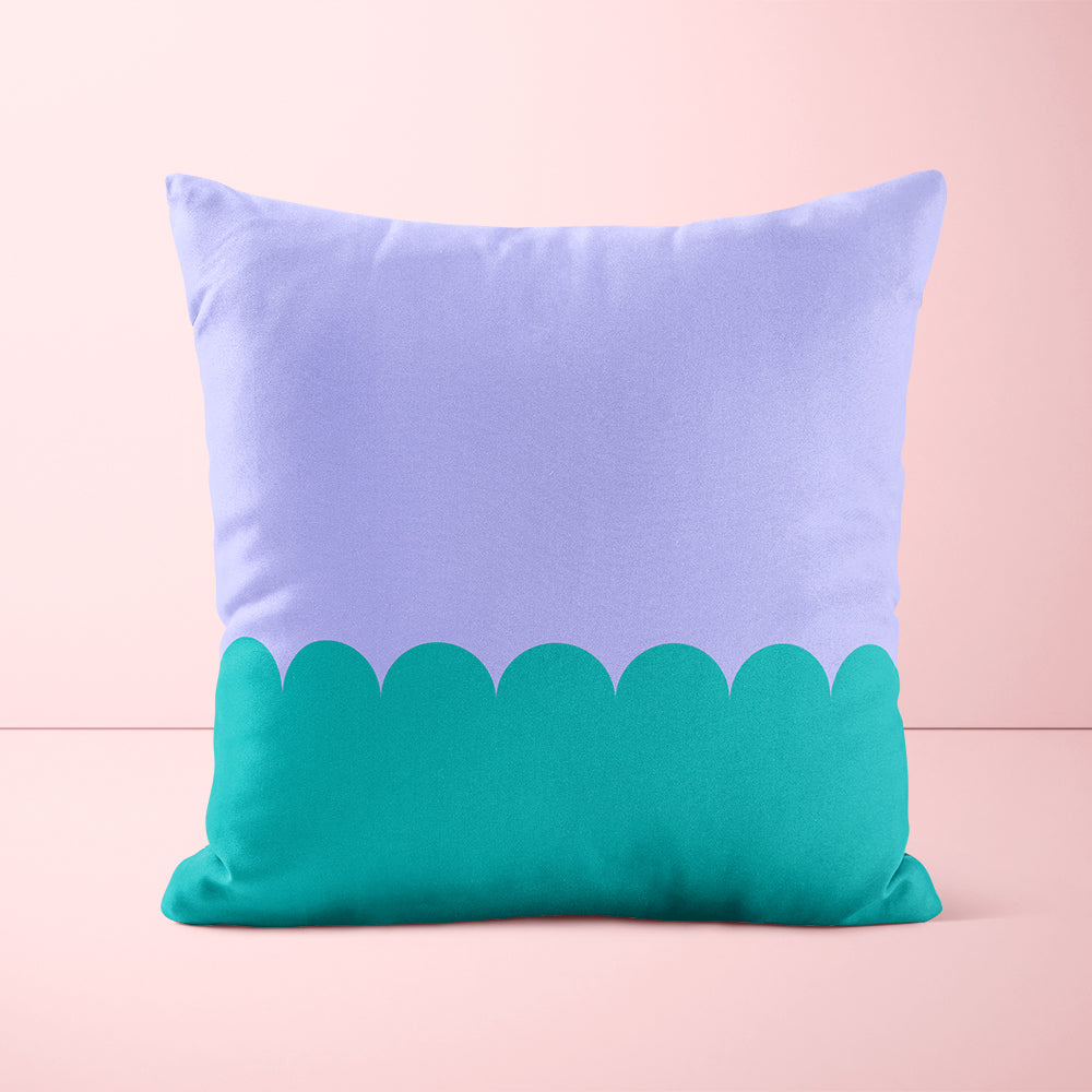 Lilac Teal Scallop Cushion Sofa Pillow
