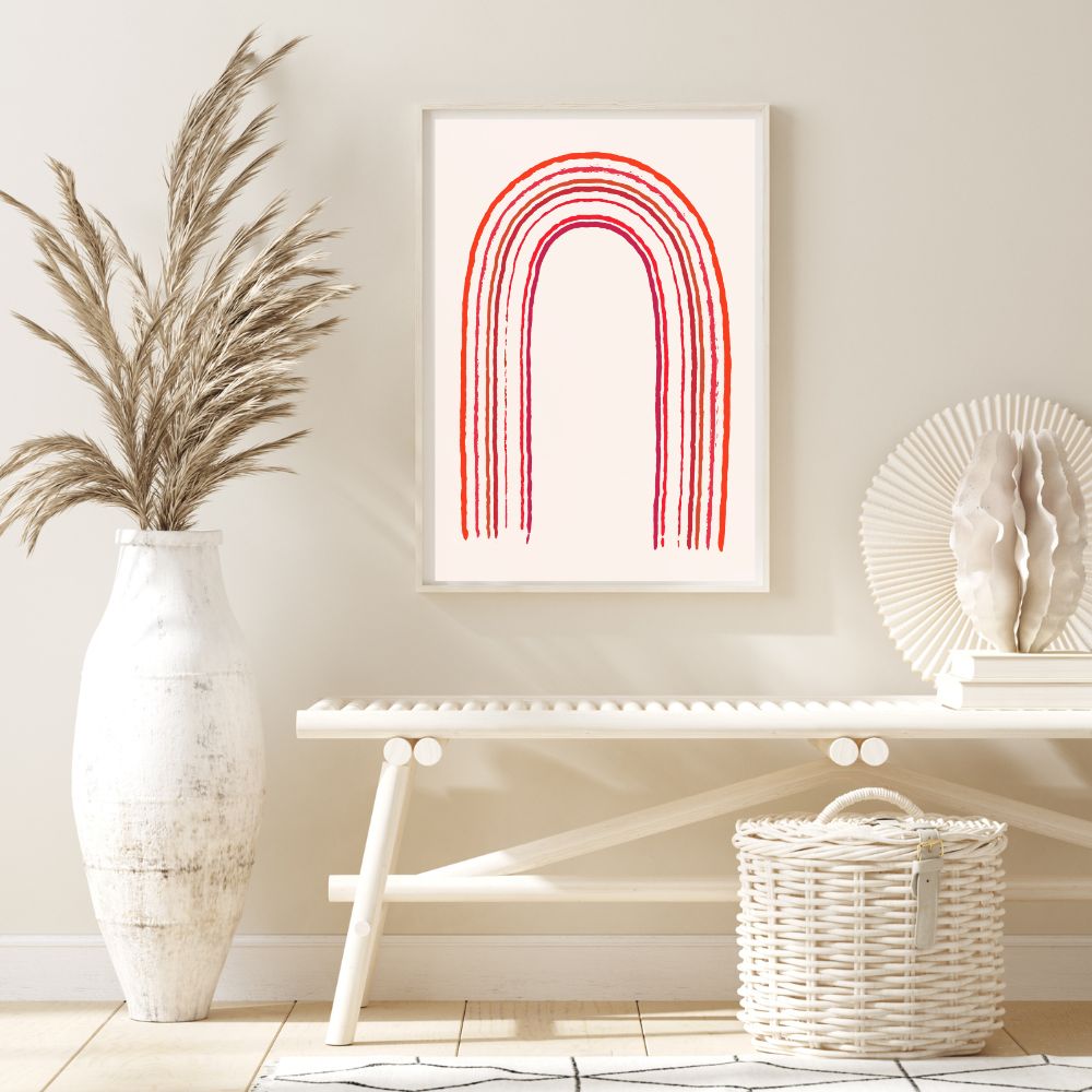 Red Rainbow Wall Art Poster A1, A2, A3, A4 - Yililo