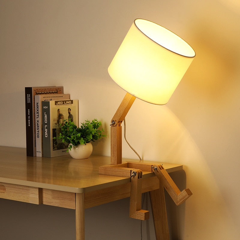 Robot Shape Wooden Table Lamp - Yililo