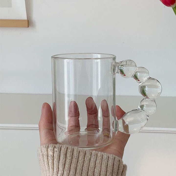 Glass Bubble Handle Drinking Cup - Yililo