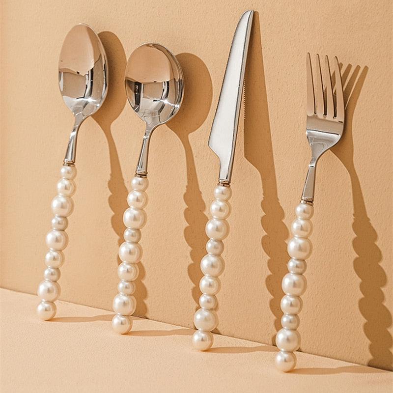 Nordic Pearl Style Cutlery 4 Piece Set - Yililo