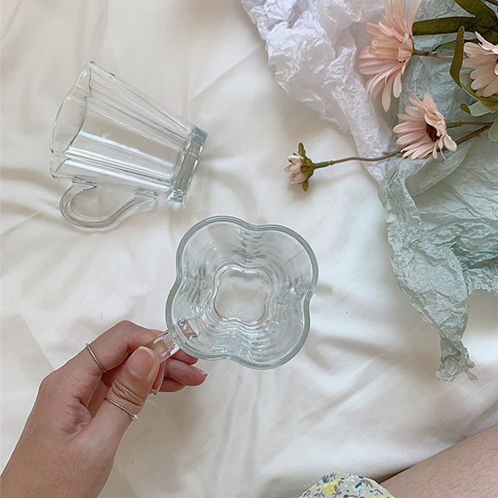 Flower Shape Drinking Cup Glass
