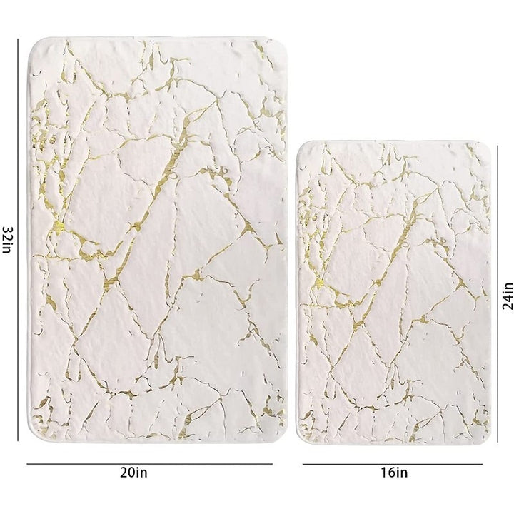 The Lux Gold Marble Effect Bathroom Non-Slip Rug Decor - Yililo